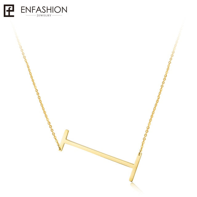 Letter necklace 24K gold-plated stainless steel jewelry