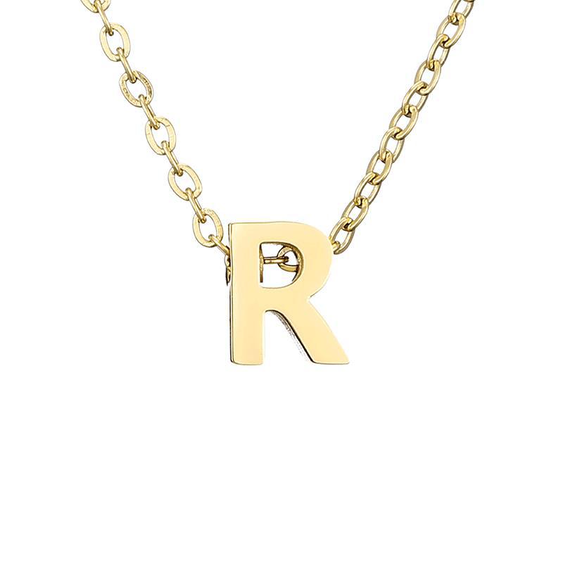 New Stainless Steel Gold-plated Necklace Letter Pendant Jewelry