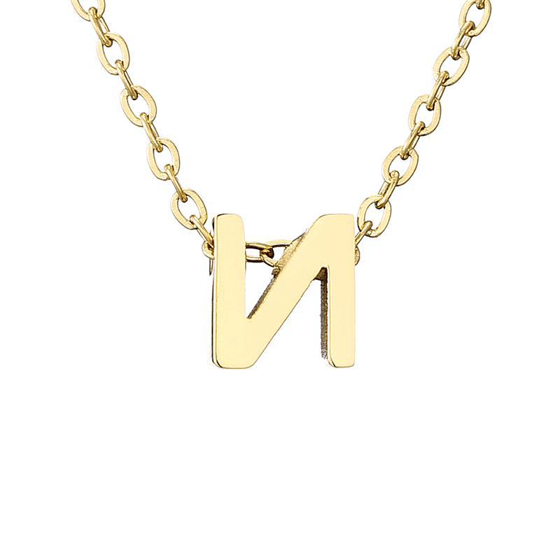 New Stainless Steel Gold-plated Necklace Letter Pendant Jewelry