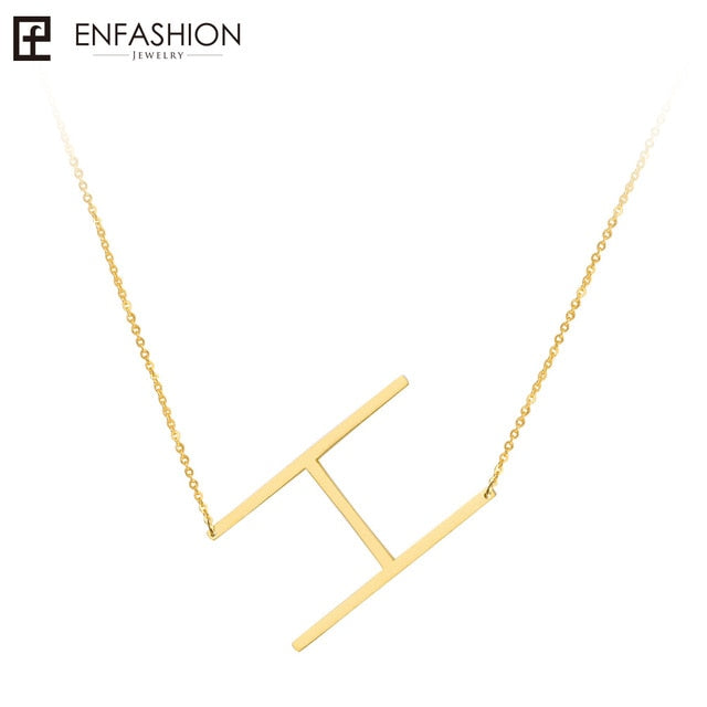 Letter necklace 24K gold-plated stainless steel jewelry