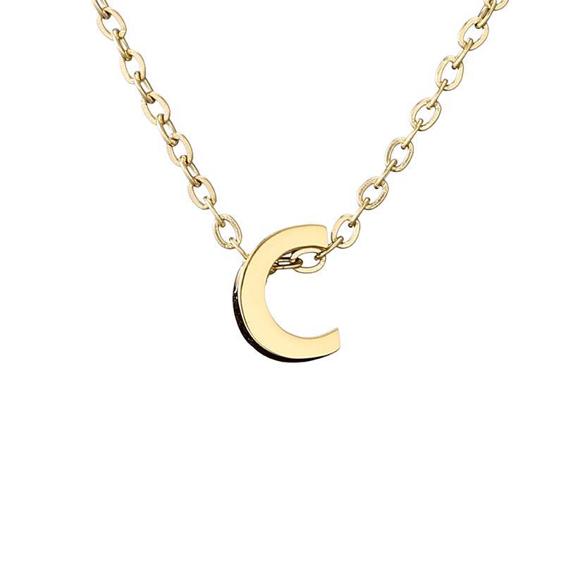 New Stainless Steel Gold-plated Necklace Letter Pendant Jewelry