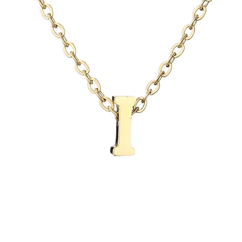New Stainless Steel Gold-plated Necklace Letter Pendant Jewelry