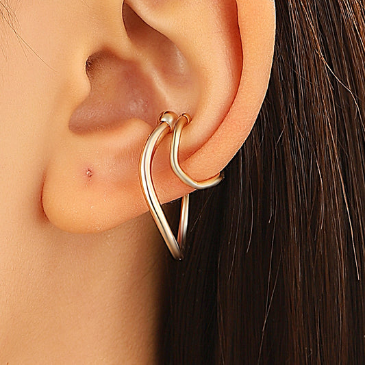 Twisted alloy ear bone clip with ins style design and temperament, ear clip without ear holes