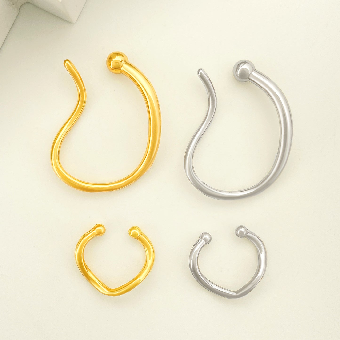 Twisted alloy ear bone clip with ins style design and temperament, ear clip without ear holes