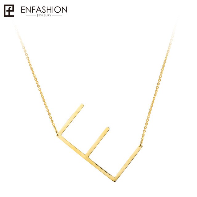 Letter necklace 24K gold-plated stainless steel jewelry