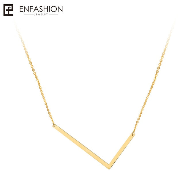 Letter necklace 24K gold-plated stainless steel jewelry