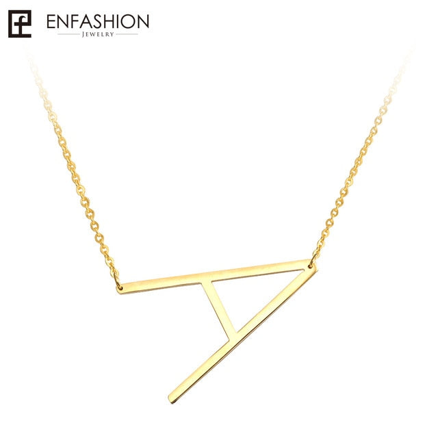 Letter necklace 24K gold-plated stainless steel jewelry